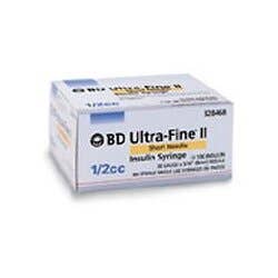 0.5 mL Insulin Syringe 31g x 5/16" Ultra-Fine II Needle - Box of 100