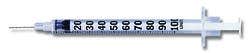 Standard Insulin Syringe with Needle Micro-Fine 1 mL 5/8 Inch 27 Gauge NonSafety Regular Wall