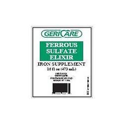 Ferrous Sulfate Elixir 220 mg - 16oz bottle - Compares to Feosol - Bottle of 1