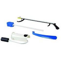 Hip Kit #1: 26" reacher, contoured sponge, sock and stocking aid, 18" plastic shoehorn
