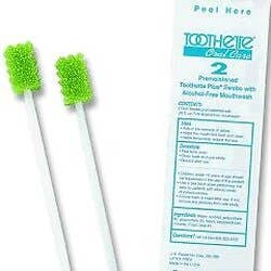 Toothette Plus Oral Swabs with Mouth Refresh Solution. - Box of 50