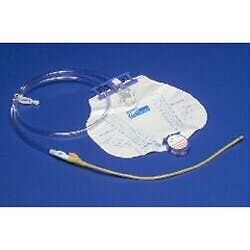 Curity DOVER 100% Silicone Foley Tray w/MONO-FLO Anti-Reflux Device, SPLASHGUARD II Drain Spout
