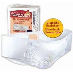 Tranquility XL+ Bariatric Disposable Brief 64" to 90" Waist Size