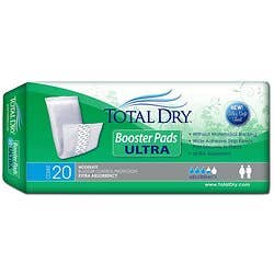 Booster Pad TotalDry Ultra 13 Inch Length Heavy Absorbency SecureLoc Core One Size Fits Most