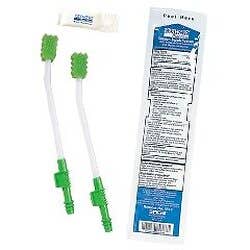 Single Use Suction Toothbrush System with Antiseptic Oral Rinse and Mouth Moisturizer