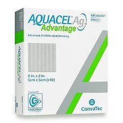 AQUACEL® Ag Advantage Enhanced Hydrofiber Dressing with Silver 2x2" - 2" X 2", Square - Box of 10
