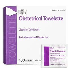 Obstetrical Wipe Hygea Individual Packet BZK (Benzalkonium Chloride) / Ethyl Alcohol Scented 100 Count