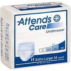 Attends Care Absorbent Underwear - Xlarge, 58" to 68" - Bag of 25