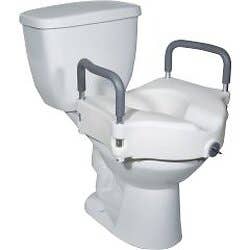 Locking Elevated Toilet Seat - 5" with Removable Arms