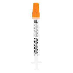 Safety Insulin Syringe with Needle SOL-GUARD 1 mL 1/2 Inch 29 Gauge Sliding Safety Needle Regular Wall - BX/100