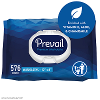 Prevail Wipes Enriched with Vitamin E, Aloe, and Chamomile